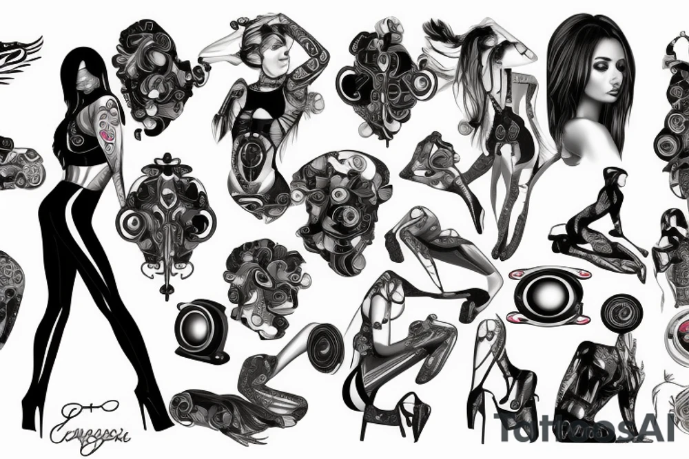 cybernetic sexy tattoo idea