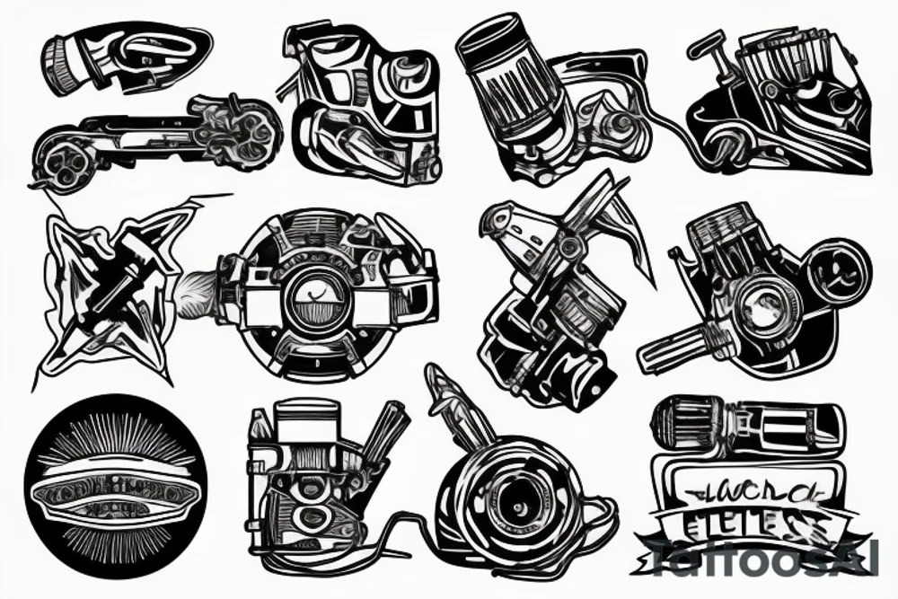 Mechanic electric tattoo idea