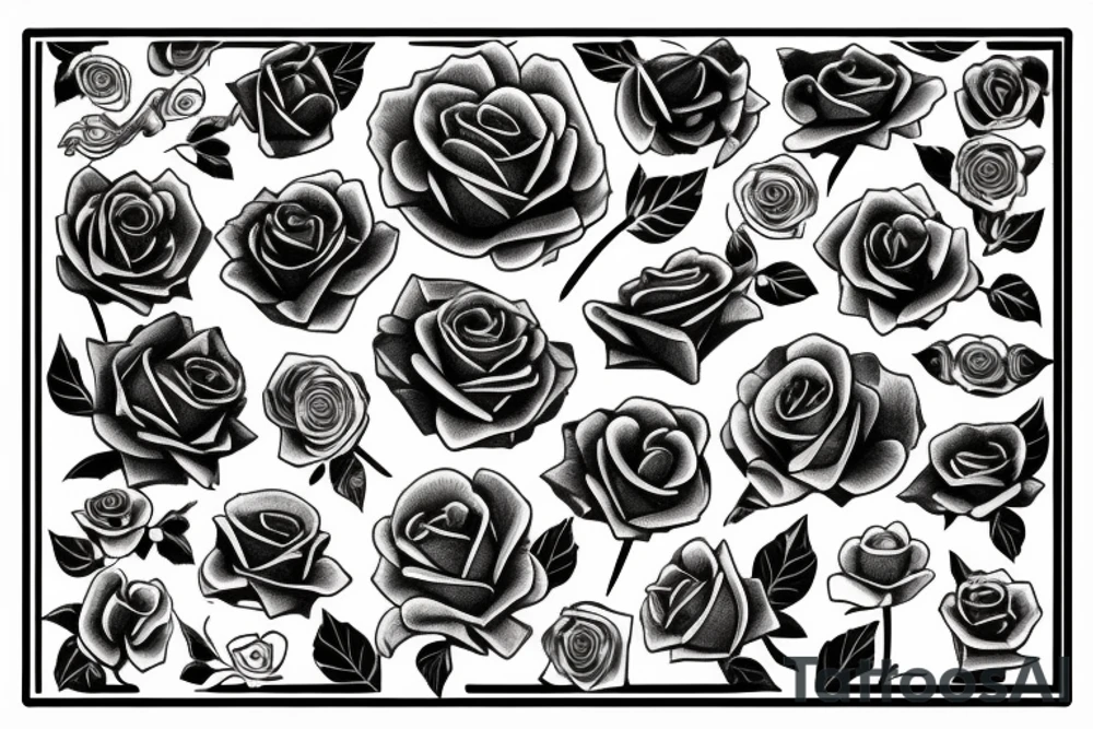 Barrel pistol roses tattoo idea