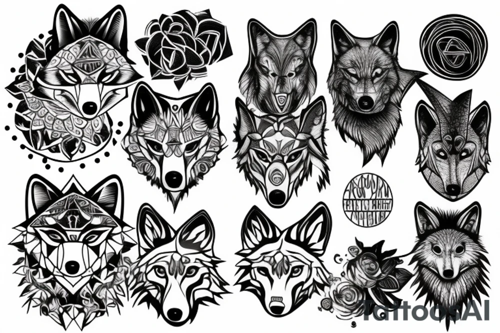 Wolf geometry tattoo idea