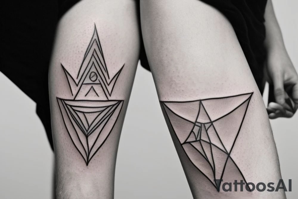 Wolf geometry triangle tattoo idea