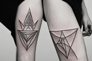 Wolf geometry triangle tattoo idea