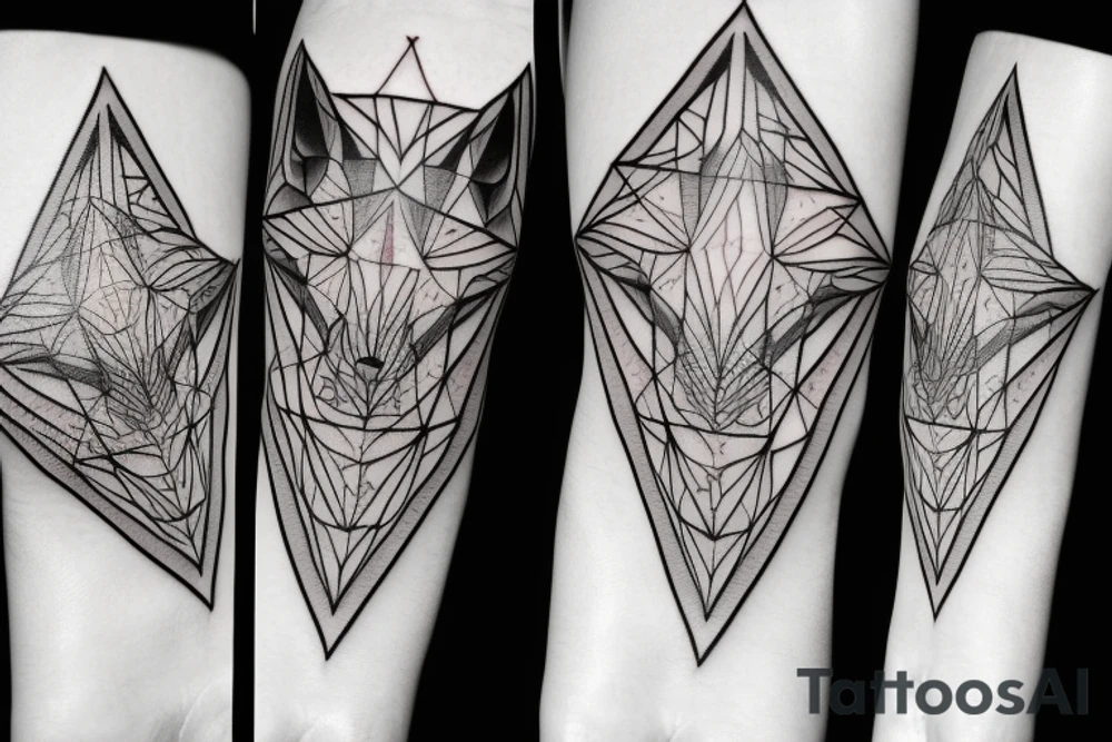 Wolf geometry triangle tattoo idea