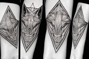 Wolf geometry triangle tattoo idea