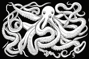 Octopus lifting weights tattoo idea