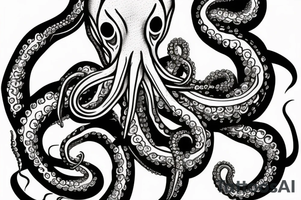 Octopus lifting weights tattoo idea