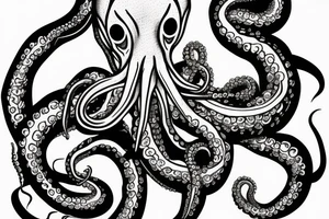 Octopus lifting weights tattoo idea