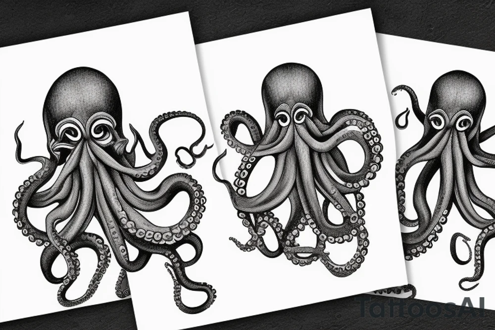 Octopus lifting weights tattoo idea