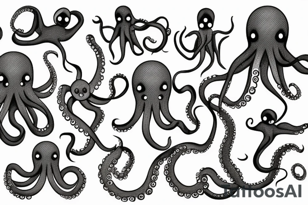 Octopus lifting weights tattoo idea