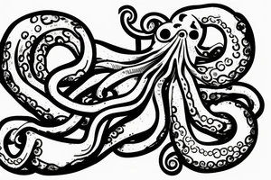Octopus lifting a dumbbell tattoo idea
