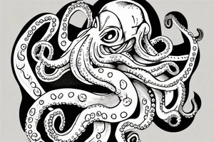 Octopus lifting a dumbbell tattoo idea