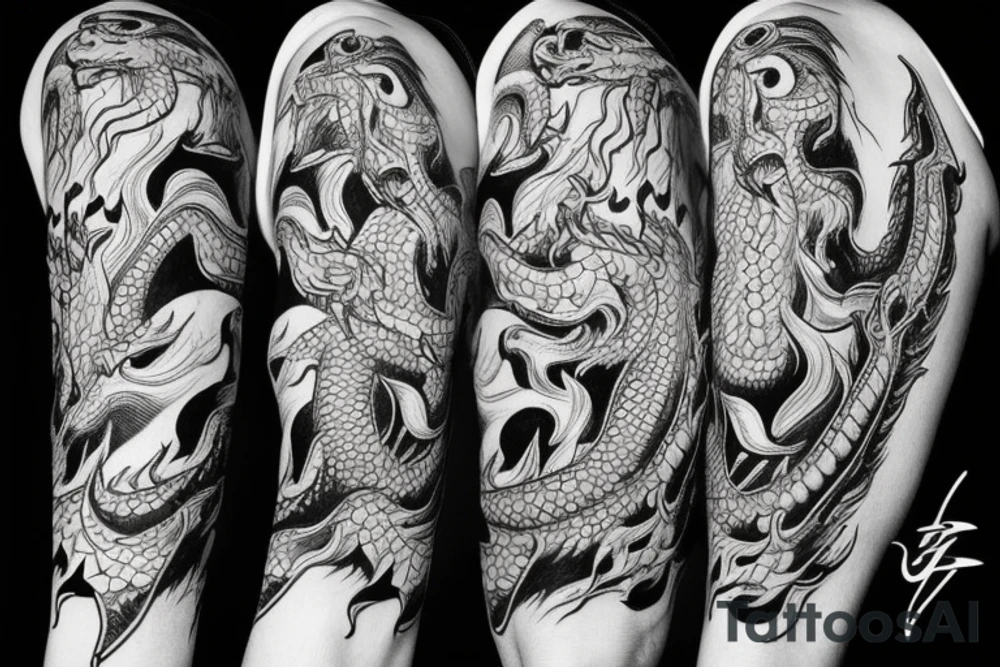 Scary dragon tattoo idea