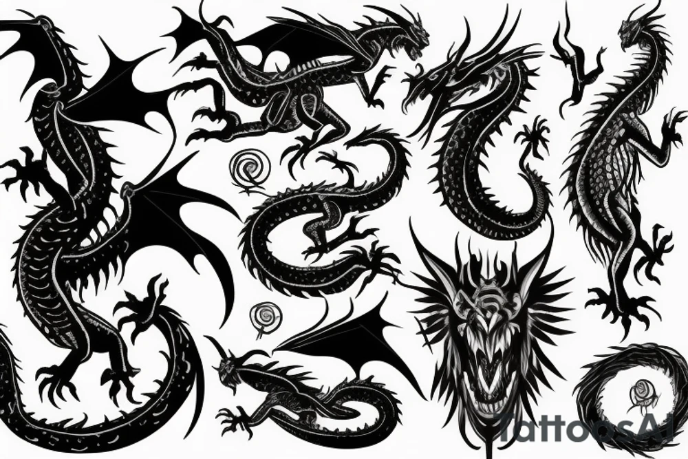Scary dragon tattoo idea