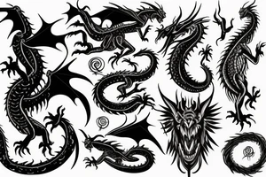 Scary dragon tattoo idea
