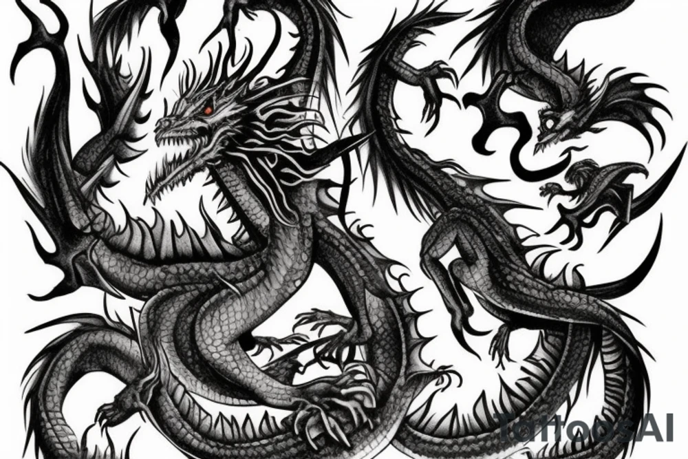 Scary dragon tattoo idea