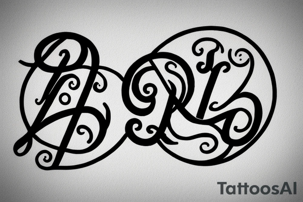 initial of j with a north star , fine line tattoo idea