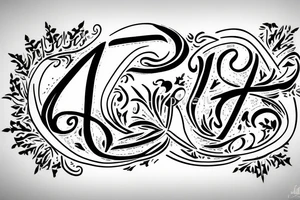 initial of j with a north star , fine line tattoo idea