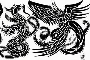 Phoenix killing a cobra tattoo idea