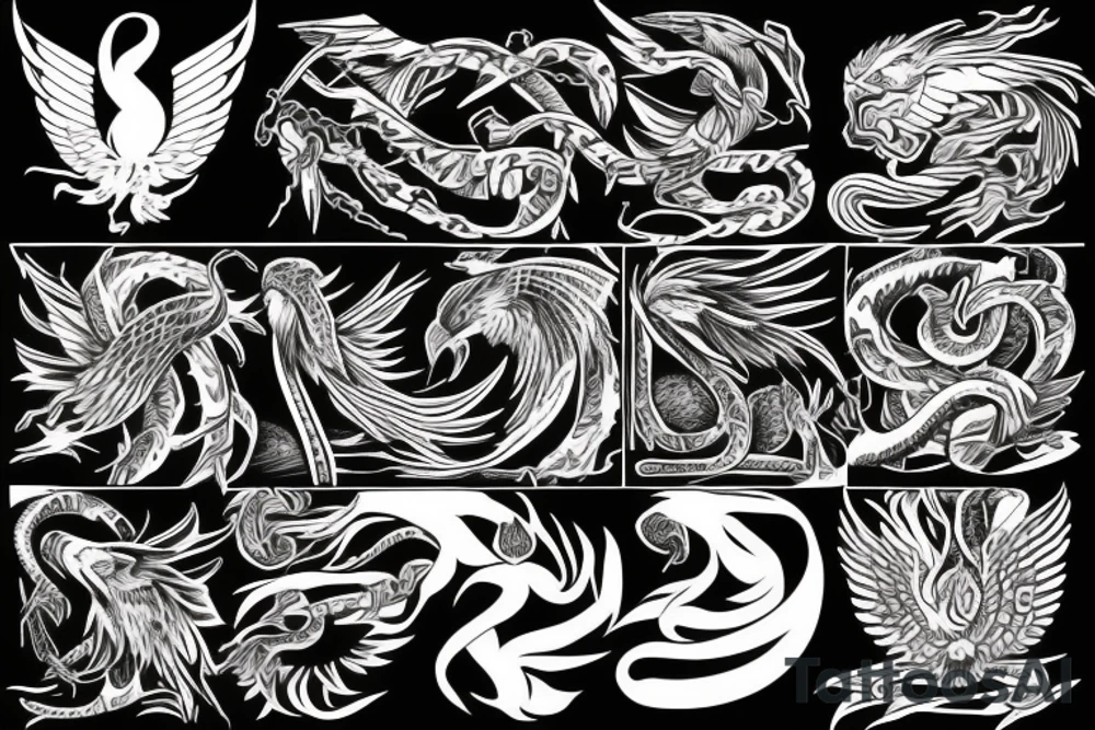 Phoenix killing a cobra tattoo idea