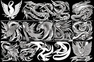 Phoenix killing a cobra tattoo idea