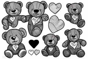 Teddybear holding a Heart tattoo idea