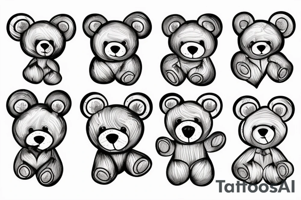 Teddybear holding a Heart tattoo idea