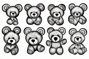Teddybear holding a Heart tattoo idea