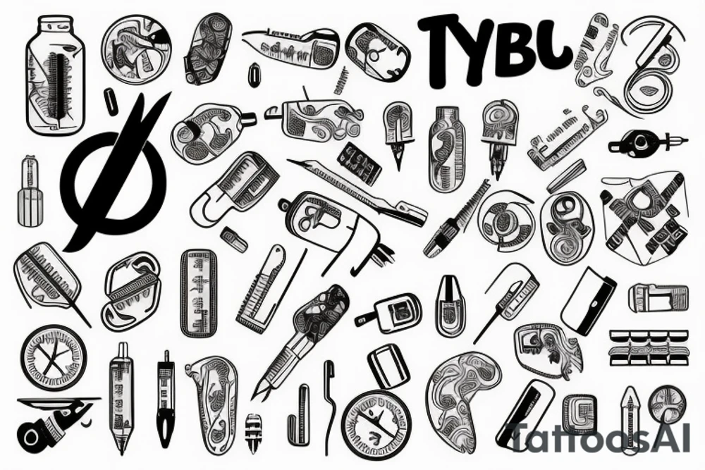 Type 1 Diabetes with medical symbol tattoo idea