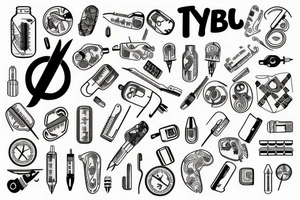 Type 1 Diabetes with medical symbol tattoo idea