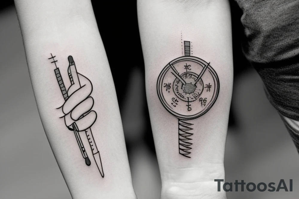 Type 1 Diabetes with medical symbol tattoo idea