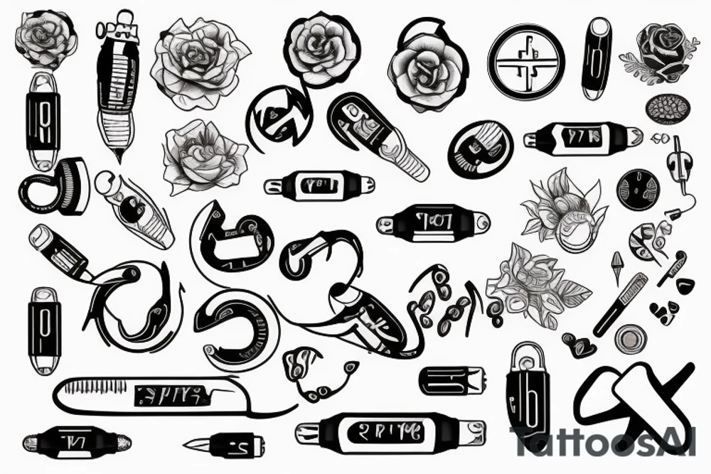 Type 1 Diabetes with medical symbol tattoo idea