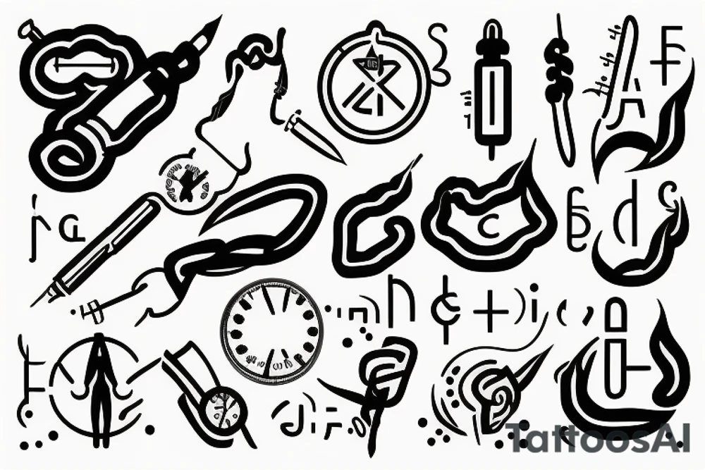 Type 1 Diabetes with medical symbol tattoo idea