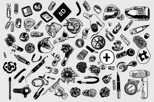 Type 1 Diabetes with medical symbol tattoo idea