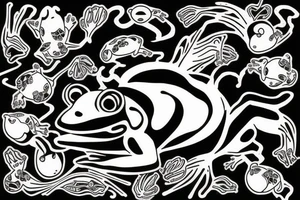 Frog eating tattoo idea