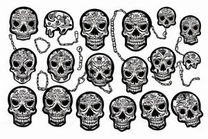skull with chain tattoo idea