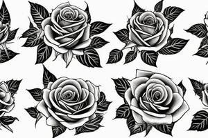 Leopard leaves roses tattoo idea
