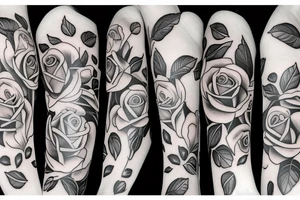Leopard leaves roses tattoo idea