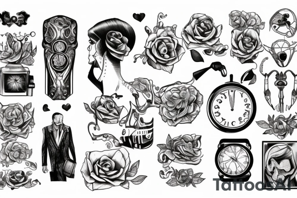 A person walking through time tattoo idea