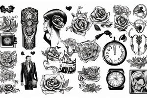 A person walking through time tattoo idea