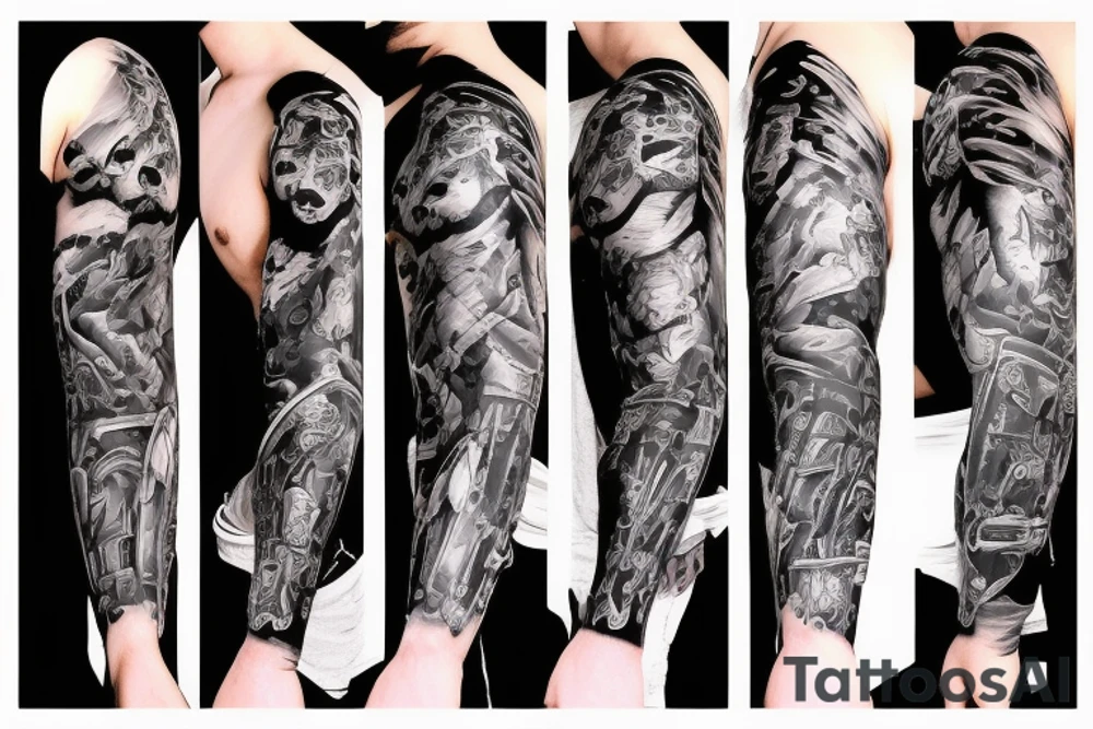 Ninja sleeve tattoo tattoo idea