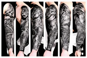 Ninja sleeve tattoo tattoo idea