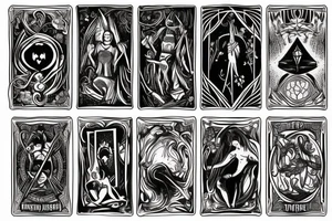 Tarot card style art tattoo idea