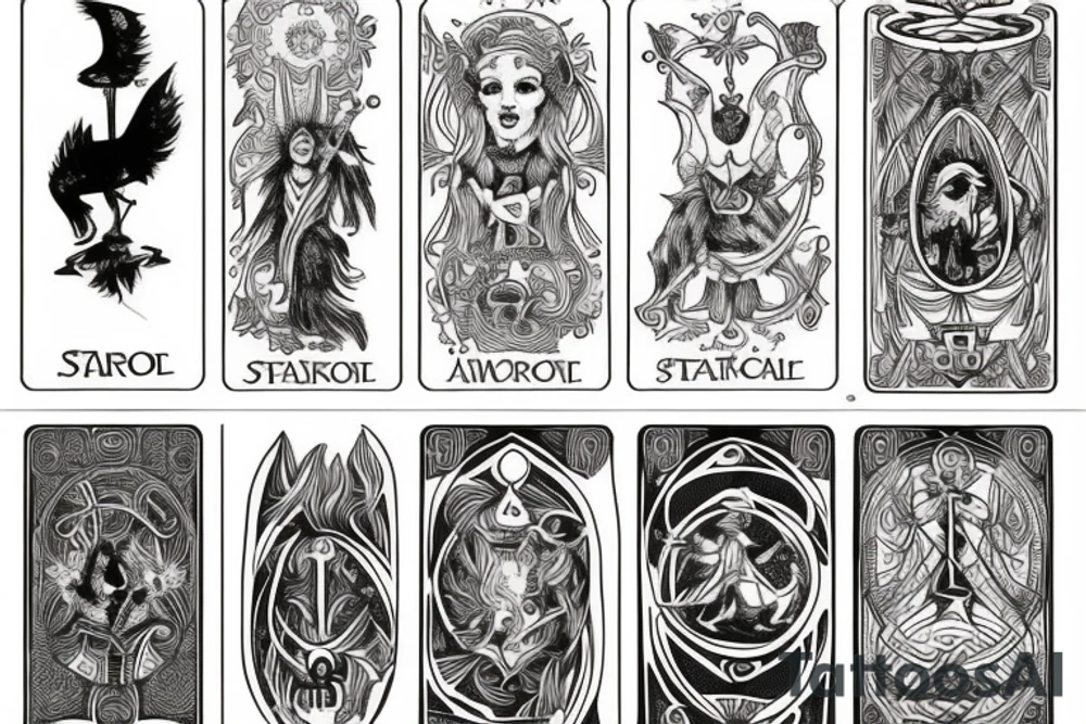 Tarot card style art tattoo idea