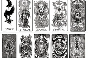 Tarot card style art tattoo idea