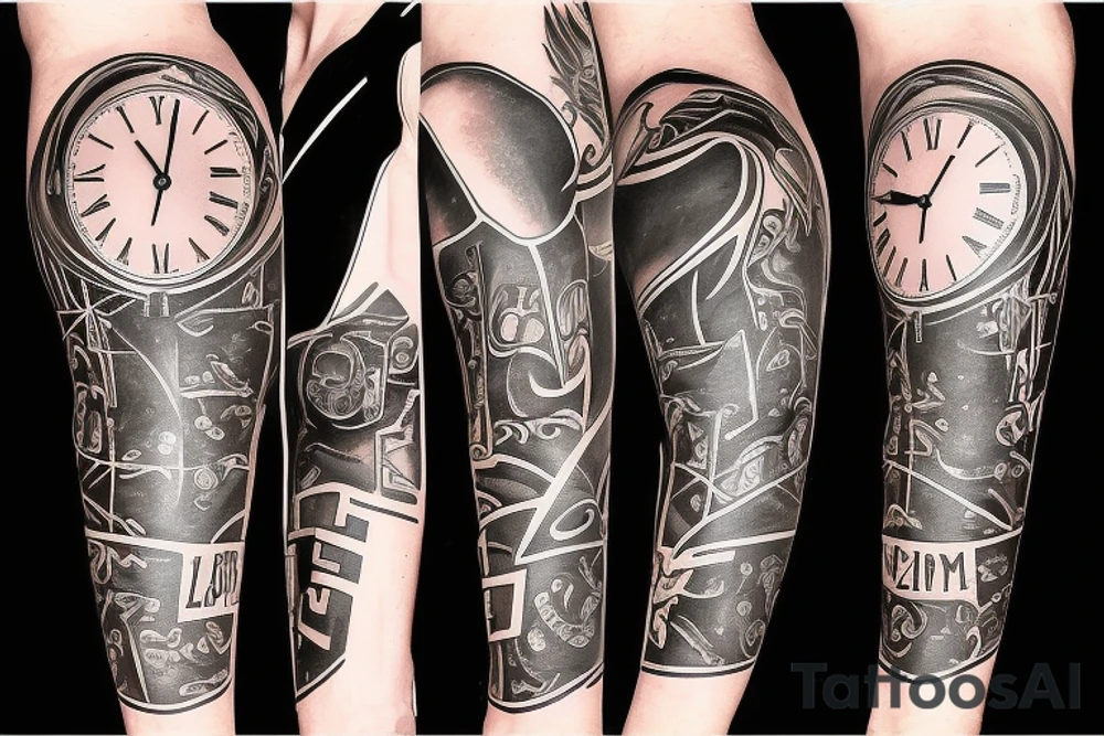Hockey skate clock life time tattoo idea