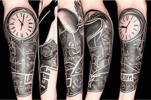 Hockey skate clock life time tattoo idea