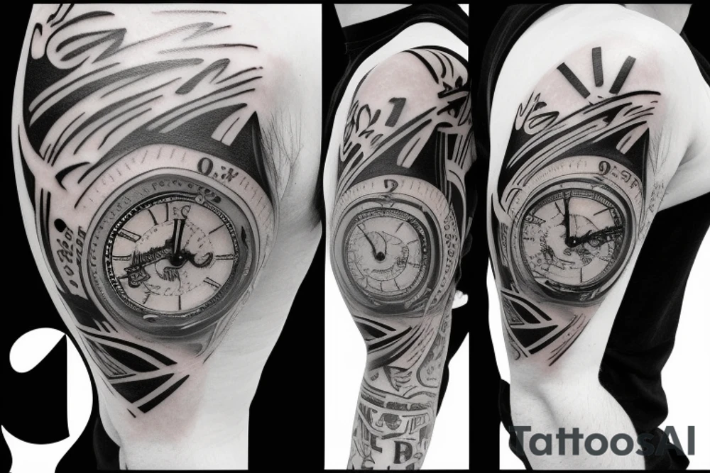 Hockey skate clock life time tattoo idea