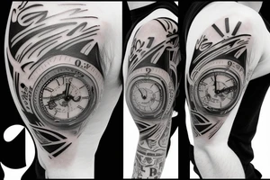 Hockey skate clock life time tattoo idea