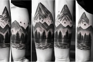 Mountain with night sky tattoo idea
