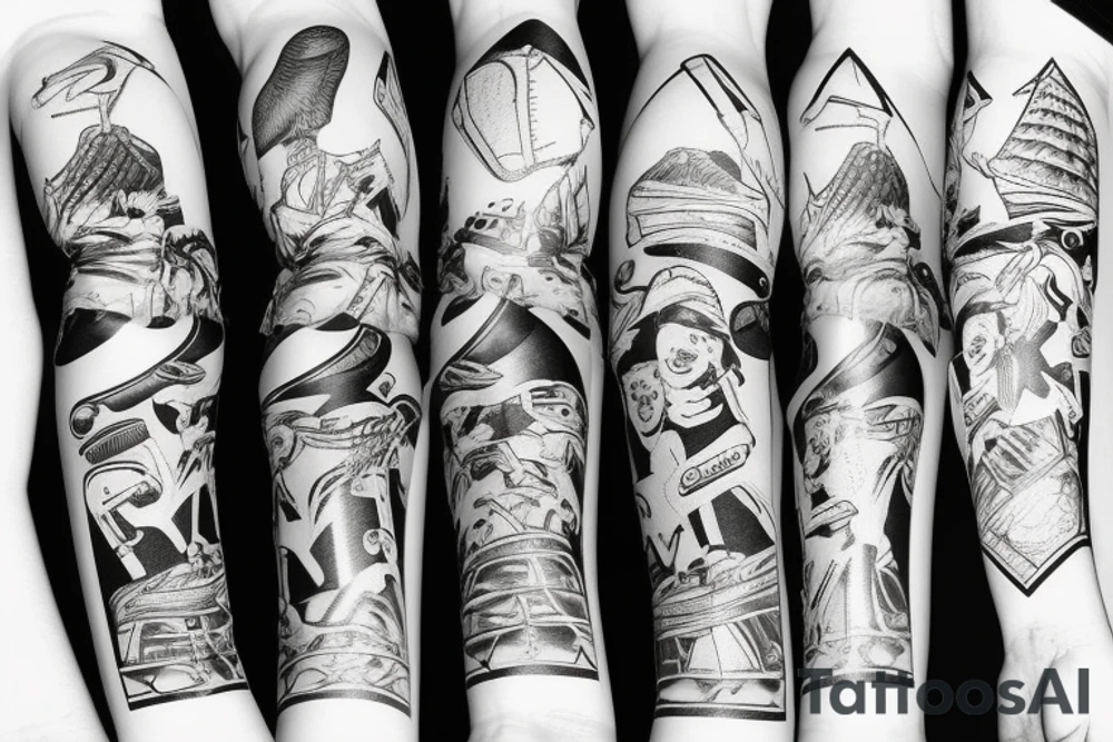 Ice hockey skate tattoo idea